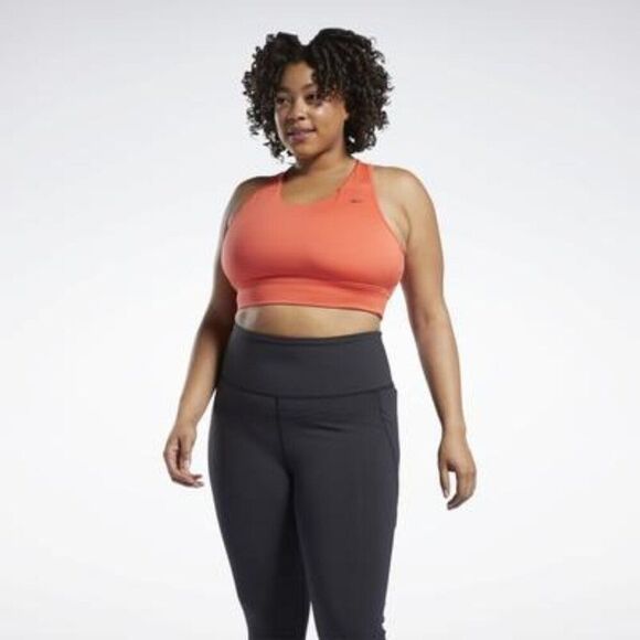 Reebok Women's Running Essentials Sports Bra (Plus Size) in Dynamic Red - Picture 1 of 11